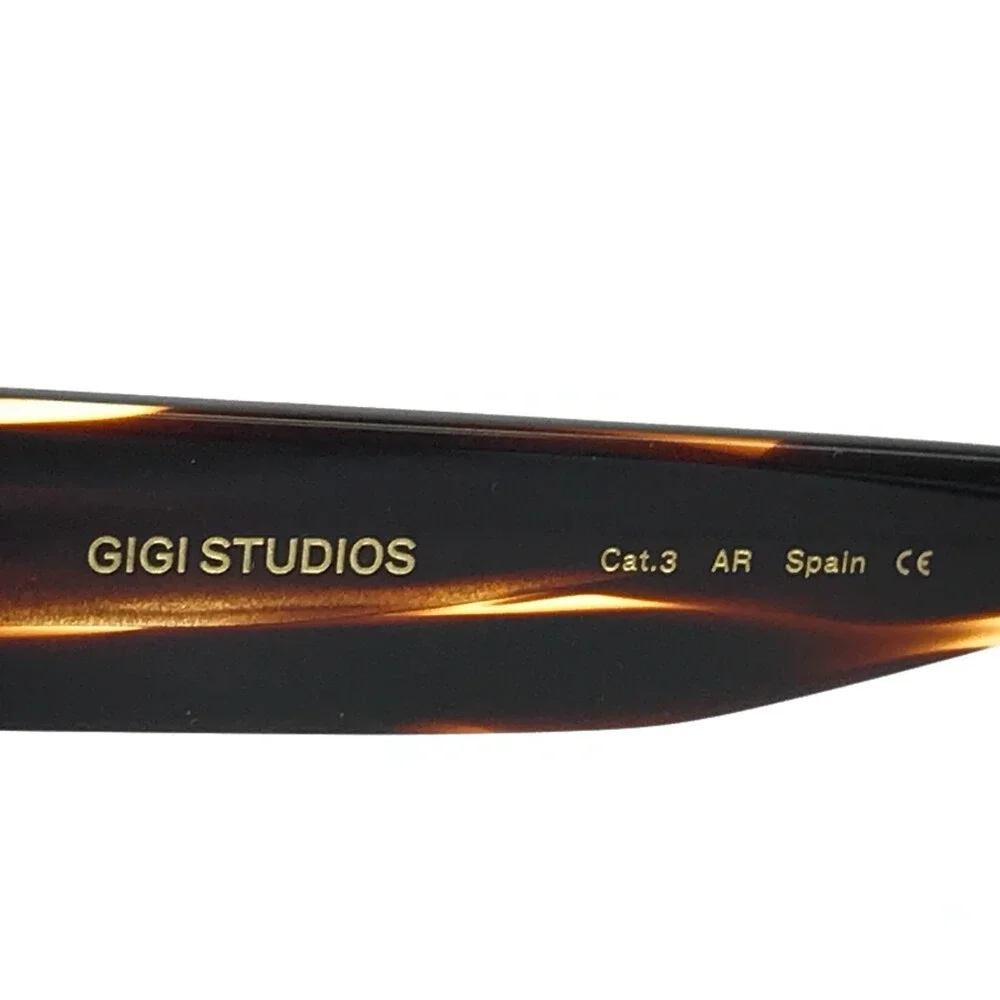 Gigi Studios Sunglasses ALFA 6897/2 Striped Horn Frames w/ Green Gradient Lenses